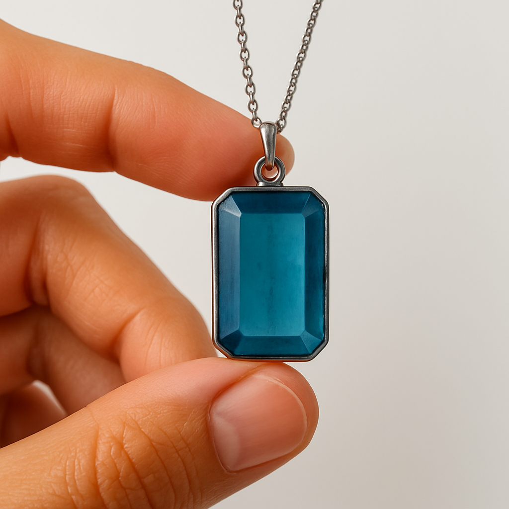 Blue Aquarium – Deep Ocean Glass Pendant Necklace