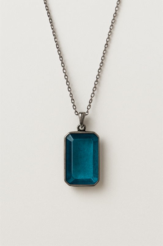 Blue Aquarium – Deep Ocean Glass Pendant Necklace