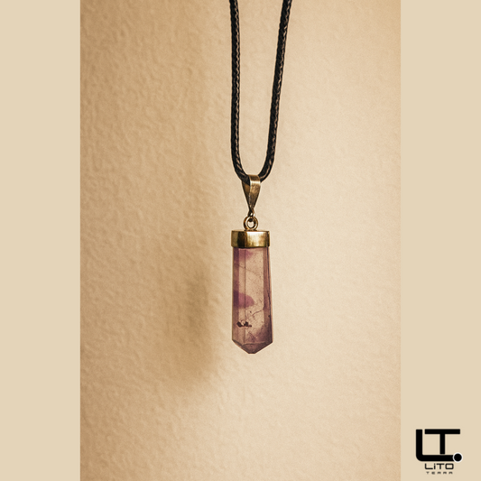Natural Amethyst Pendant in Pure Sterling Silver with Box Chain