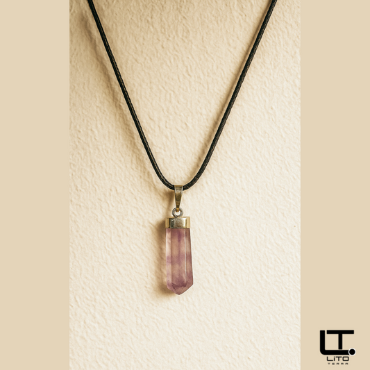 Natural Amethyst Pendant in Pure Sterling Silver with Box Chain